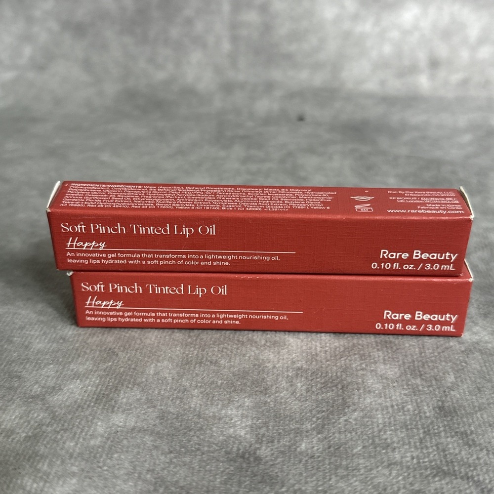 2 Rare Beauty Soft Pinch Tinted Lip Oil HAPPY Full Size, .10 Fl Oz / 3 ml NIB - Picture 3 of 5